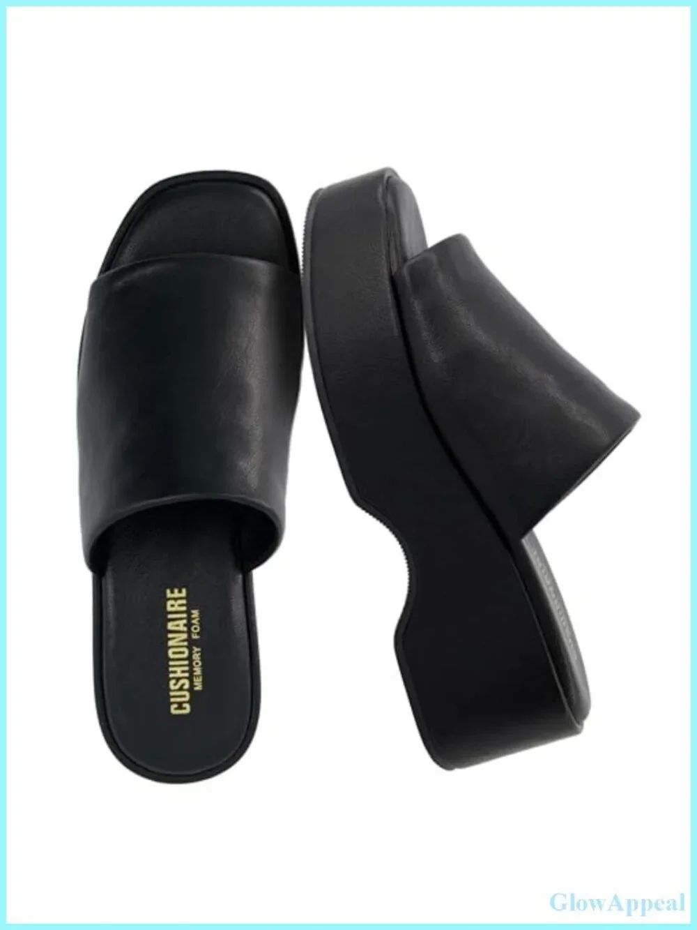 CUSHIONAIRE Womens Platform Wedge Sandals Memory Foam Slip On Slides